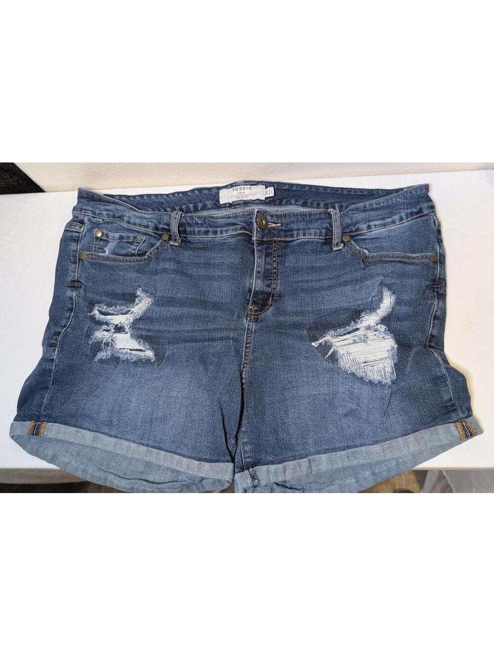 Torrid Women's Plus Size 20 Stylish Distressed Denim Shorts
